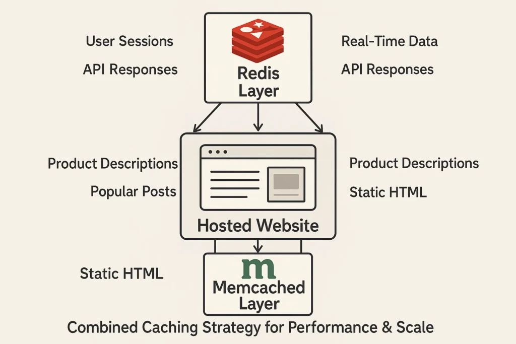 redis-memcached-combined-caching-architecture-hosted-site